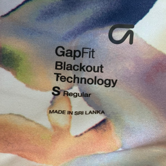 Gap NWOT Gapfit High Rise Blackout Print Watercolor Multi Floral 7/8 Leggings S - Picture 5 of 11